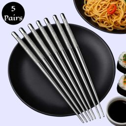Cooking, Decorative, Eating, Training Stainless Steel Chinese, Japanese, Korean, Vietnamese Chopstick-image-60