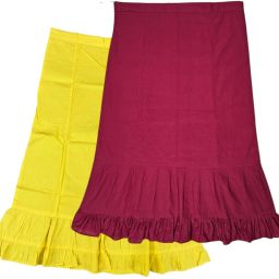 Belizzi Paridhan Lime & Dark Red Combo Pure Cotton Petticoat-image-69