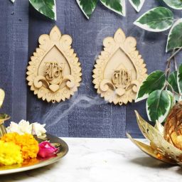 Haoser Pair of 6 Wooden Shubh Labh for Diwali Décor, 6 Shubh 6 Labh Wooden Cut-outs-image-44