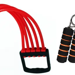 Chest Expander With 2 Foam Hand Gripper Home Workout Gym Set For Unisex Fitness Accessory Kit Kit-image-44