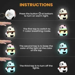 zebify Panda Lamp (Inbuilt 7 Different Lights) Night Lamp image 3