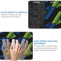 NAFCO Computer Mouse Mat with Anti-Slip Rubber Base & Smooth Mouse Control Mousepad image 4