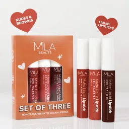 Long Lasting & Non-Transfer Matte Liquid Lipstick Combo Pack of 3 Nudes & Browns-4