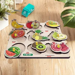 Educational Game Wooden Board Fruit Name Puzzle Learning Toys Brain Development-20
