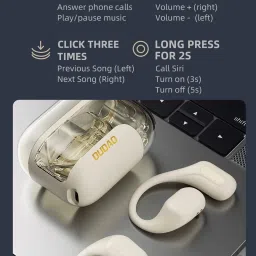 U17PRO Ai Open-Ear Conduction Headphones 13mm Driver 24H Battery ANC IP45 LED Bluetooth Headset-image-11