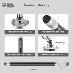 Case-Magic 2-in-1 Universal Stylus Pen with Fine Point Disc and Rubber Fiber Tip Stylus image 4