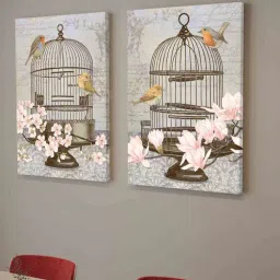 art street Floral Multicolour Engineered Wood (Set of 2) Art Prints-picture-6