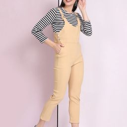 Women Beige Dungaree-image-48