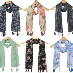 Printed Chiffon Women Multicolor Scarf, Stole, Fancy Scarf-image-48