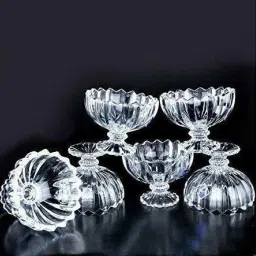 Glass Dessert Bowl Beautiful Crystal Ice Cream Cup Dessert Bowl Pudding Set Set (Set of 6) Glass Dessert Bowl-18