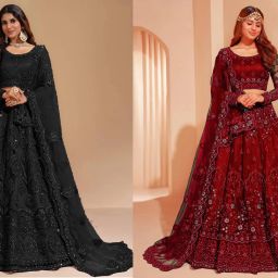 Embroidered, Embellished Semi Stitched Lehenga Choli-image-46