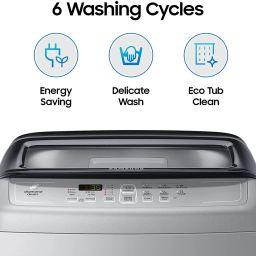 samsung 6.5 kg Diamond Drum feature Fully Automatic Top Load Silver image 4