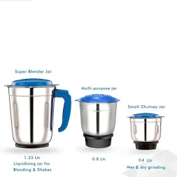 Set of 3 Stainless Steel Multipurpose Mixer Jar Suitable for all brands Mixer Juicer Jar-picture-2