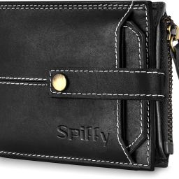 Men Casual Black Genuine Leather RFID Wallet - Mini-image-30