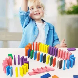 120 pcs Colorful Wooden Domino Set for Kids-image-12