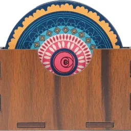 Round Reversible Wood Coaster Set-88