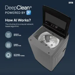 ifb 7 kg 5 Star with Deep Clean Technology, ActivMix, Powered by AI, with Aqua Energie, Soft Close Door, Fully Automatic Top Load Black, Grey image 3