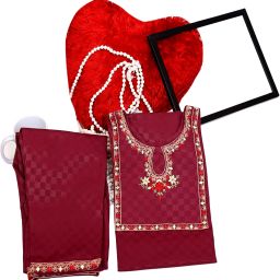 Women Cotton Blend Kurti Pant Set-image-1