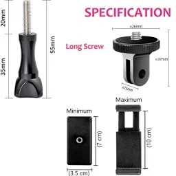 TECHYSPOT Mobile Holder, Tripod Mount Adapter, 2 Screw Combo for Smartphone Vlogging Monopod Kit image 2
