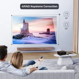 WZATCO A1 (12000 lm / 2 Speaker / Wireless / Remote Controller) Fully Automatic, Full HD Native 1080P 4K HDR Android 1100 ANSI, 300" Screen | HDMI ARC | 4D Keystone with Netflix, Prime etc | WiFi 6 & BT Projector image 5