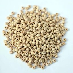 4mm Round Wooden Beads for Art & Craft,Jewellery Making Cream Pack of 1000-image-8