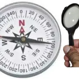 Combo of Magnetic Compass for Direction & Mini Plastic Magnifying Glass 2 inch Compass-image-18