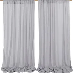 Stookin Light Grey Decoration Backdrop Curtain Background Wedding Partie 4x8Ft (Set of 2 Reflector-image-45