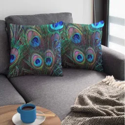 ambbi collections Green Satin Ethnic motif 16x16 inches Cushion Covers (Pack of 2)-picture-30