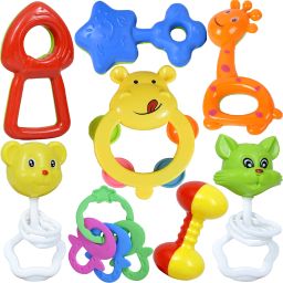 learn with fun 15 Pcs Set of Rattles and Animal Shape Toys Rattle Rattle image 4