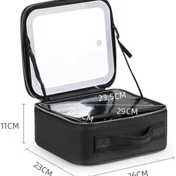house of quirk Lighted Mirror, Travel Makeup Train Case with 3-Color Setting Makeup Vanity Box image 5