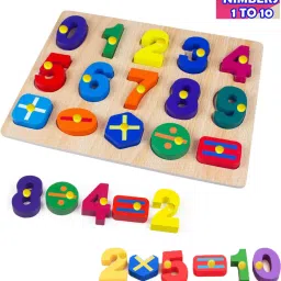 Wooden Counting Numbers Montessori Educational Puzzle for Kid Mathematical Signs-image-5