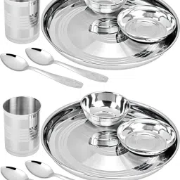 Pack of 12 Stainless Steel Stainless Steel Premium Pack Regular Use 12 pcs Dinner Set Dinner Set-0