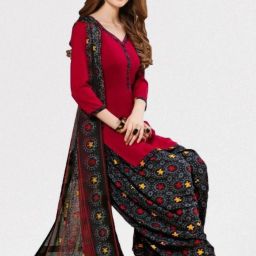 Unstitched Crepe Salwar Suit Material Printed-image-62