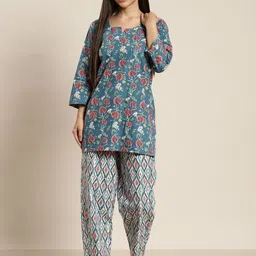 MBeautiful Women Blue & Pink Organic Cotton Printed Night suit-picture-54