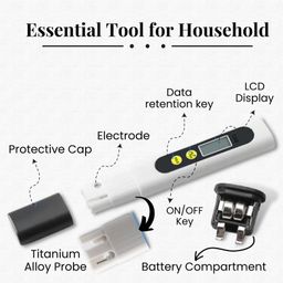 Global Household Aquasense TDS Meter for Water Testing - Measure Purity & Quality with Precision | Easy-to-Use Digital Display | Reliable and Portable | Essential Tool for Household Drinking Water, Swimming Pools, Aquarium, Hydroponics and more image 4