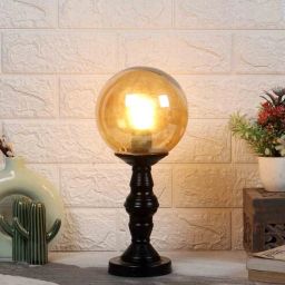 decorativeray 3D Amber & Black Glass & Metal Table Lamp-picture-24