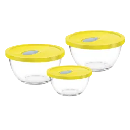 croma Treo 500ml, 1L & 1.5L Glass Mixing Bowl with Flexi Lid (Set of 3, BPA Free, Transparent)-picture-25