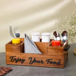 dudki Libya Brown Wood 1 Pcs Cutlery holder-picture-25