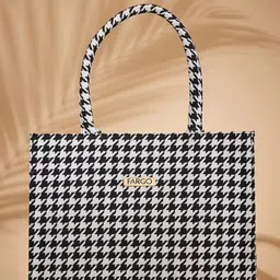 FARGO Textured Oversized Structured Tote Bag with Quilted image 1