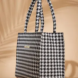 FARGO Textured Oversized Structured Tote Bag with Quilted image 2