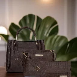 Bagsy Malone Set Of 3 Animal Textured Structured Handheld Bags-73