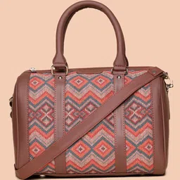 ZOUK Geometric Printed Structured Handheld Bag-20