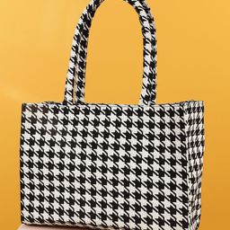PEARLUXIS Women Checked Shopper Tote Bag-20