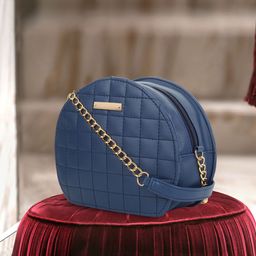 AMYENCE Black Structured Sling Bag with Quilted-image-72