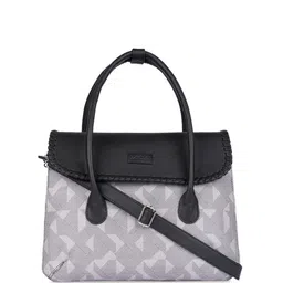 ZOUK Geometric Printed Structured Jute Handheld Bag image 3