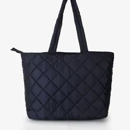 Anekaant Checked Structured Tote Bag With Quilted image 2