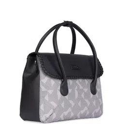ZOUK Geometric Printed Structured Jute Handheld Bag image 4