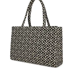 MINI WESST Geometric Printed Structured Tote Bag image 3