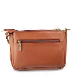 WALKWAY by Metro Tan Textured Structured Sling Bag image 3
