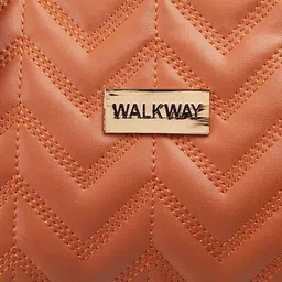 WALKWAY by Metro Tan Textured Structured Sling Bag image 5